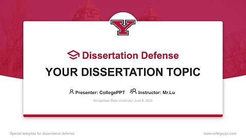 Youngstown State University Graduation Thesis Defense PPT Template