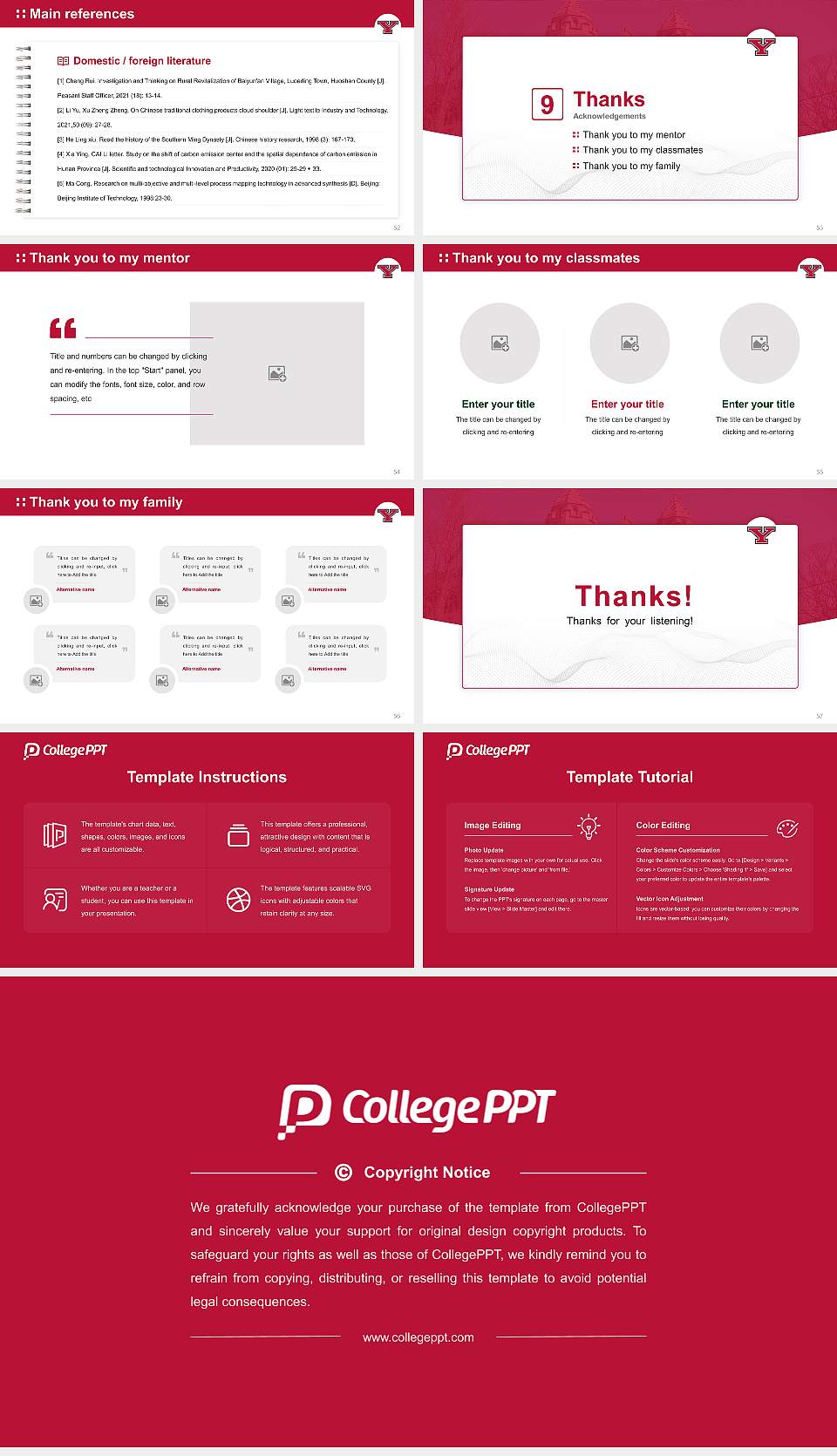 Youngstown State University Graduation Thesis Defense PPT Template16:9 ratio PPT effect preview image7