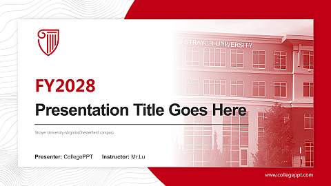 Strayer University-Virginia(Chesterfield campus) Academic Presentation/Research Findings Report PPT Template
