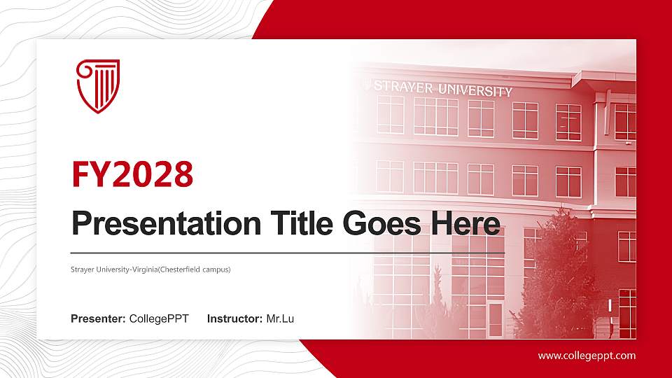 Strayer University-Virginia(Chesterfield campus) Academic Presentation/Research Findings Report PPT Template16:9 ratio PPT effect preview image