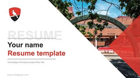 York College of The City University of New York Resume PPT Template