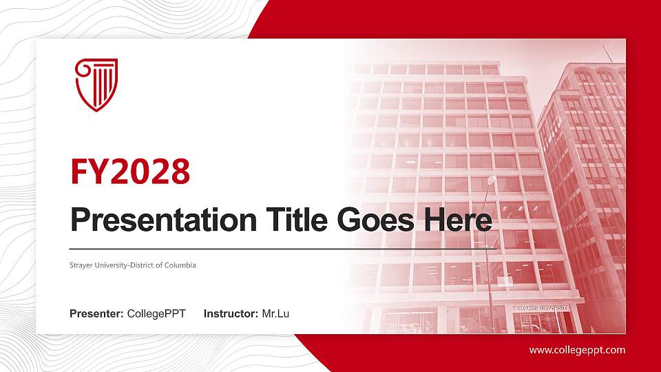Strayer University-District of Columbia Academic Presentation/Research Findings Report PPT Template16:9 ratio PPT effect preview image