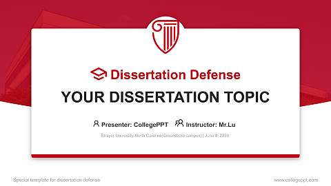 Strayer University-North Carolina(Greensboro campus) Graduation Thesis Defense PPT Template
