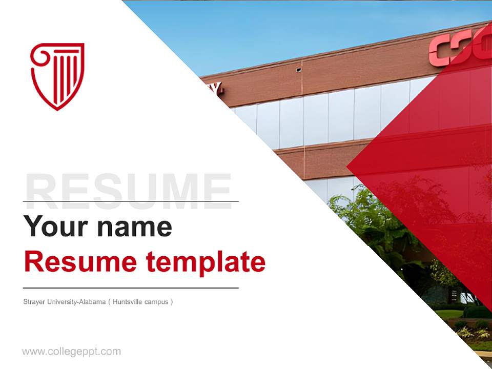 Strayer University-Alabama（Huntsville campus） Resume PPT Template4:3 ratio PPT effect preview image5