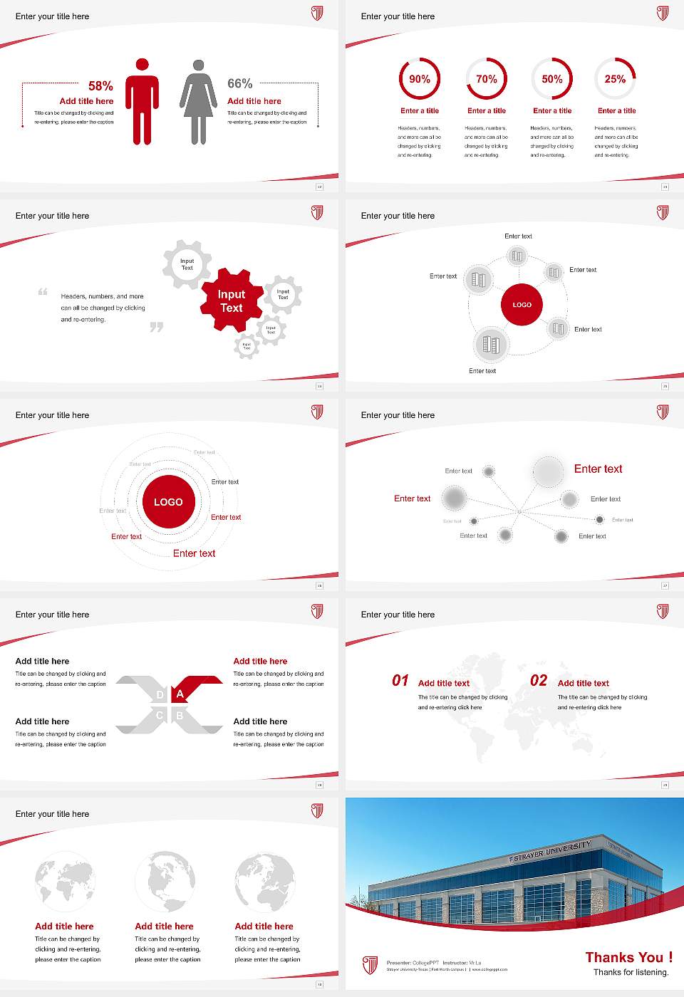 Strayer University-Texas（Fort Worth campus） Course/Courseware Creation PPT Template16:9 ratio PPT effect preview image4