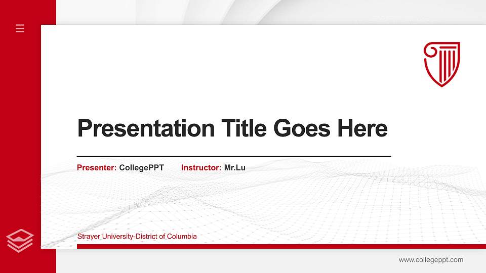 Strayer University-District of Columbia Thesis Proposal/Graduation Defense PPT Template16:9 ratio PPT effect preview image