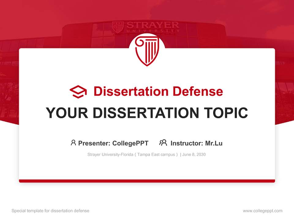 Strayer University-Florida（Tampa East campus） Graduation Thesis Defense PPT Template4:3 ratio PPT effect preview image7