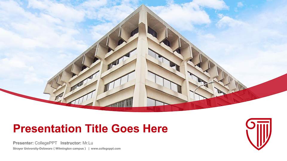 Strayer University-Delaware（Wilmington campus） Course/Courseware Creation PPT Template16:9 ratio PPT effect preview image