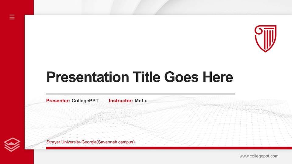 Strayer University-Georgia(Savannah campus) Thesis Proposal/Graduation Defense PPT Template16:9 ratio PPT effect preview image