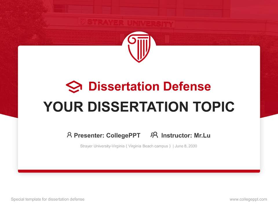 Strayer University-Virginia（Virginia Beach campus） Graduation Thesis Defense PPT Template4:3 ratio PPT effect preview image7