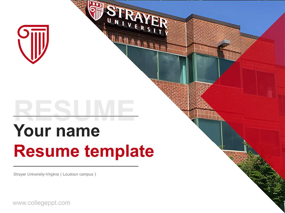 Strayer University-Virginia（Loudoun campus） Resume PPT Template4:3 ratio PPT effect preview image5