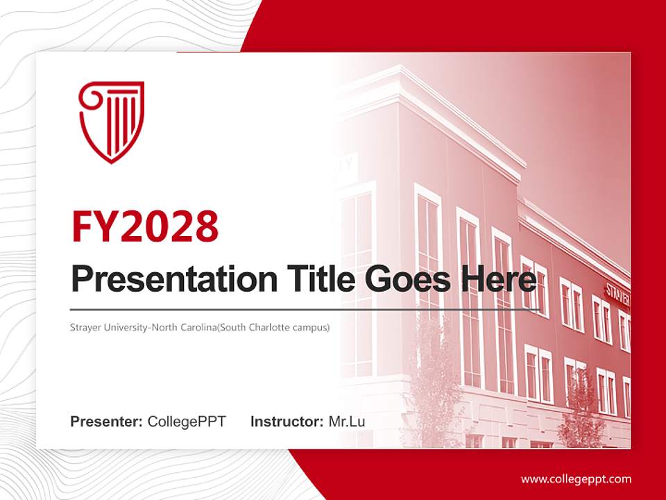 Strayer University-North Carolina(South Charlotte campus) Academic Presentation/Research Findings Report PPT Template4:3 ratio PPT effect preview image5