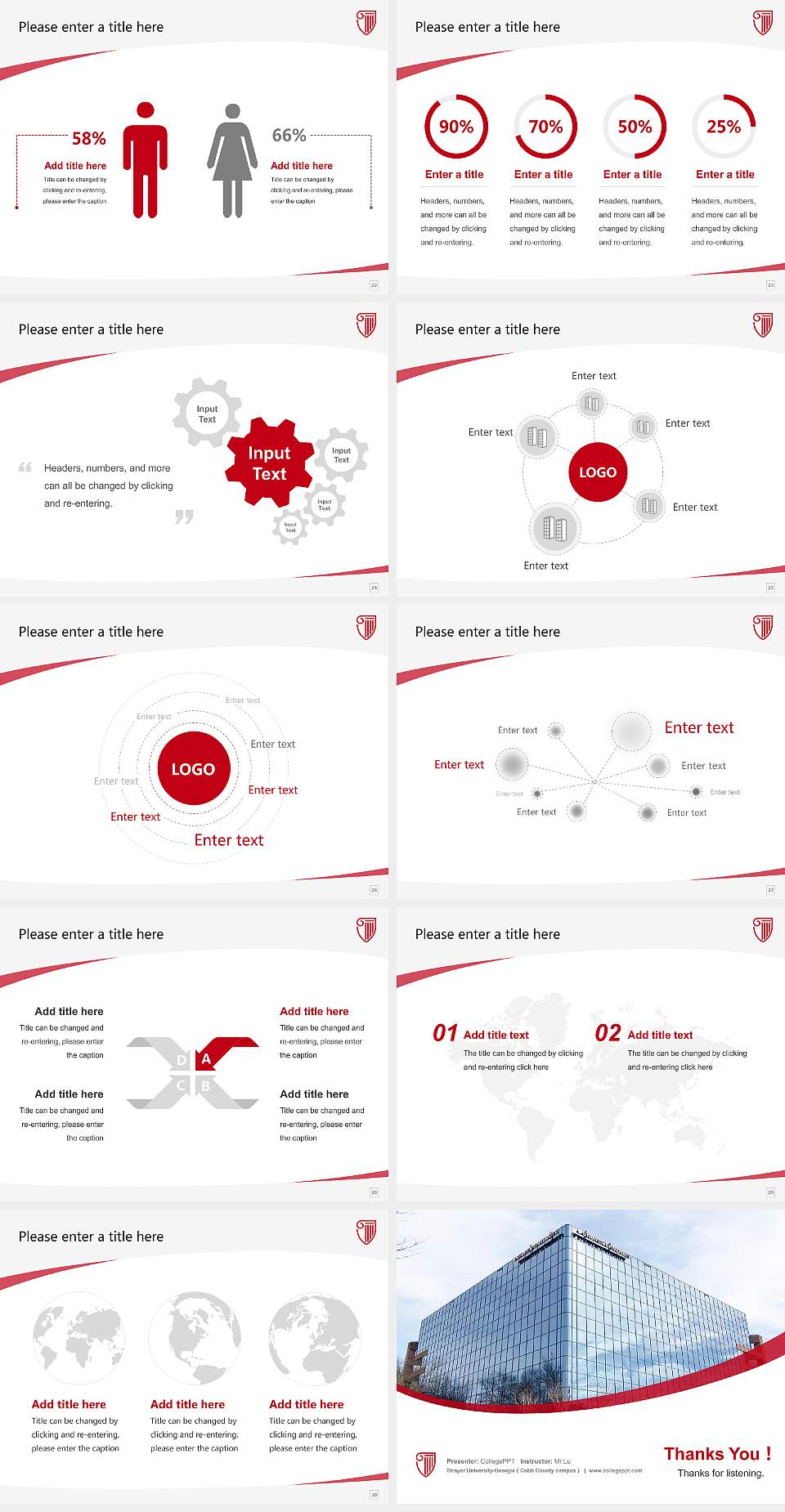 Strayer University-Georgia（Cobb County campus） Course/Courseware Creation PPT Template4:3 ratio PPT effect preview image4