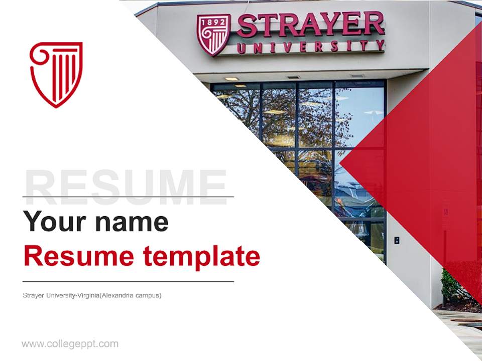 Strayer University-Virginia(Alexandria campus) Resume PPT Template4:3 ratio PPT effect preview image5