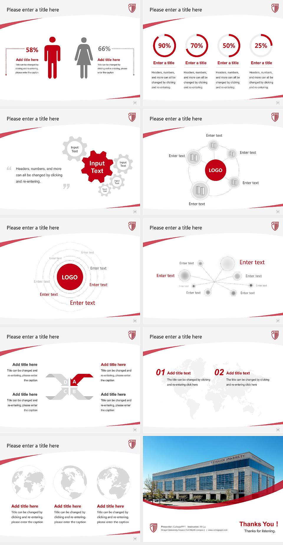 Strayer University-Texas（Fort Worth campus） Course/Courseware Creation PPT Template4:3 ratio PPT effect preview image4