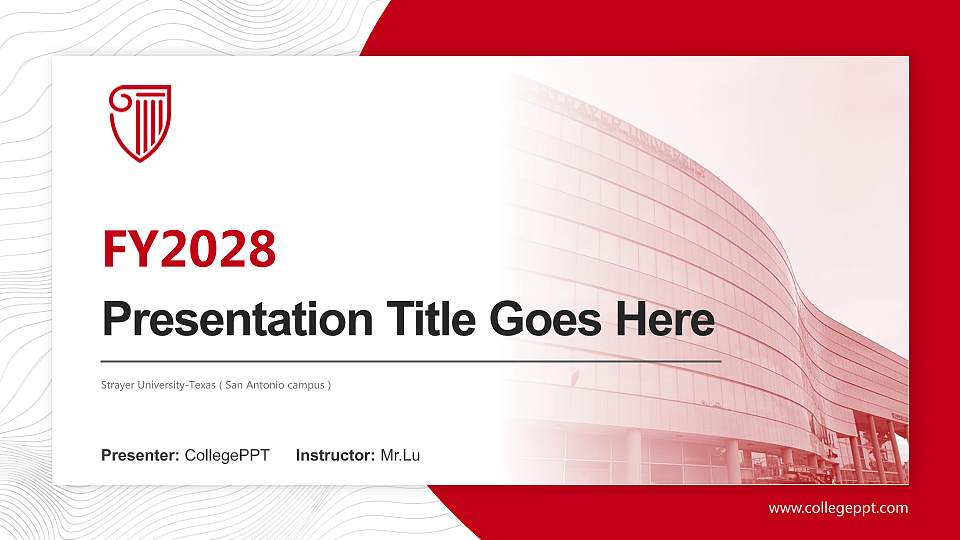 Strayer University-Texas（San Antonio campus） Academic Presentation/Research Findings Report PPT Template16:9 ratio PPT effect preview image