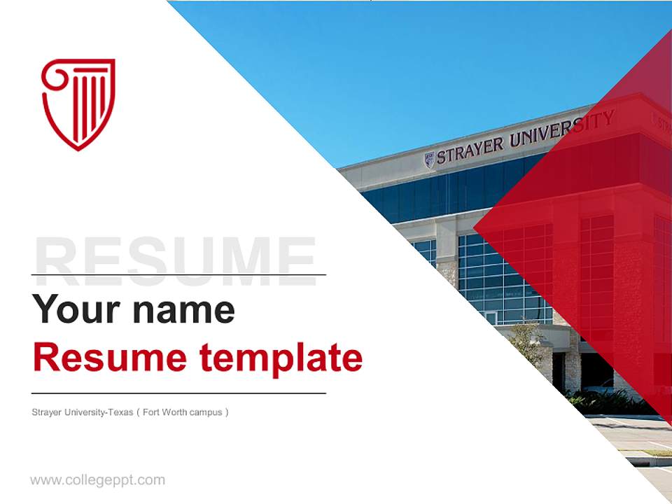 Strayer University-Texas（Fort Worth campus） Resume PPT Template4:3 ratio PPT effect preview image5