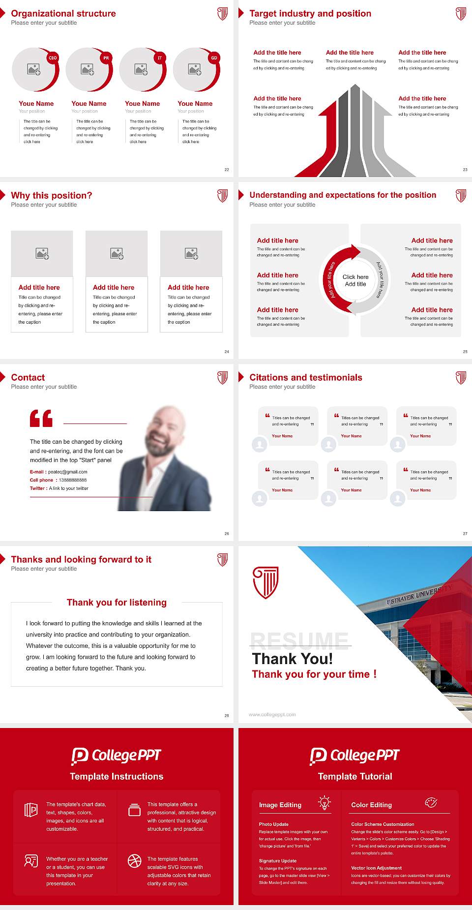 Strayer University-Texas（Fort Worth campus） Resume PPT Template4:3 ratio PPT effect preview image4