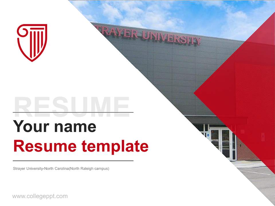 Strayer University-North Carolina(North Raleigh campus) Resume PPT Template4:3 ratio PPT effect preview image5
