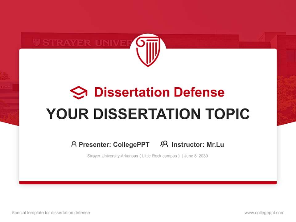 Strayer University-Arkansas（Little Rock campus） Graduation Thesis Defense PPT Template4:3 ratio PPT effect preview image7