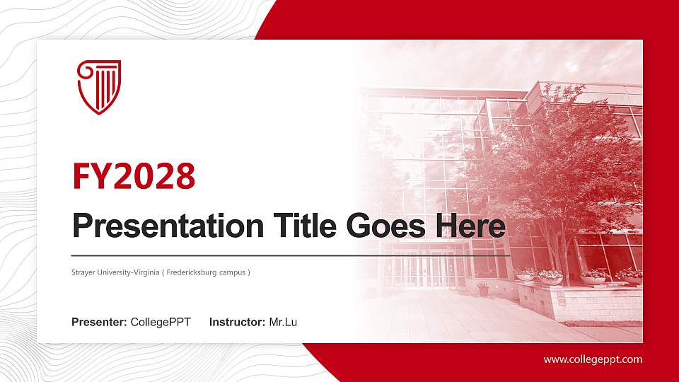 Strayer University-Virginia（Fredericksburg campus） Academic Presentation/Research Findings Report PPT Template16:9 ratio PPT effect preview image