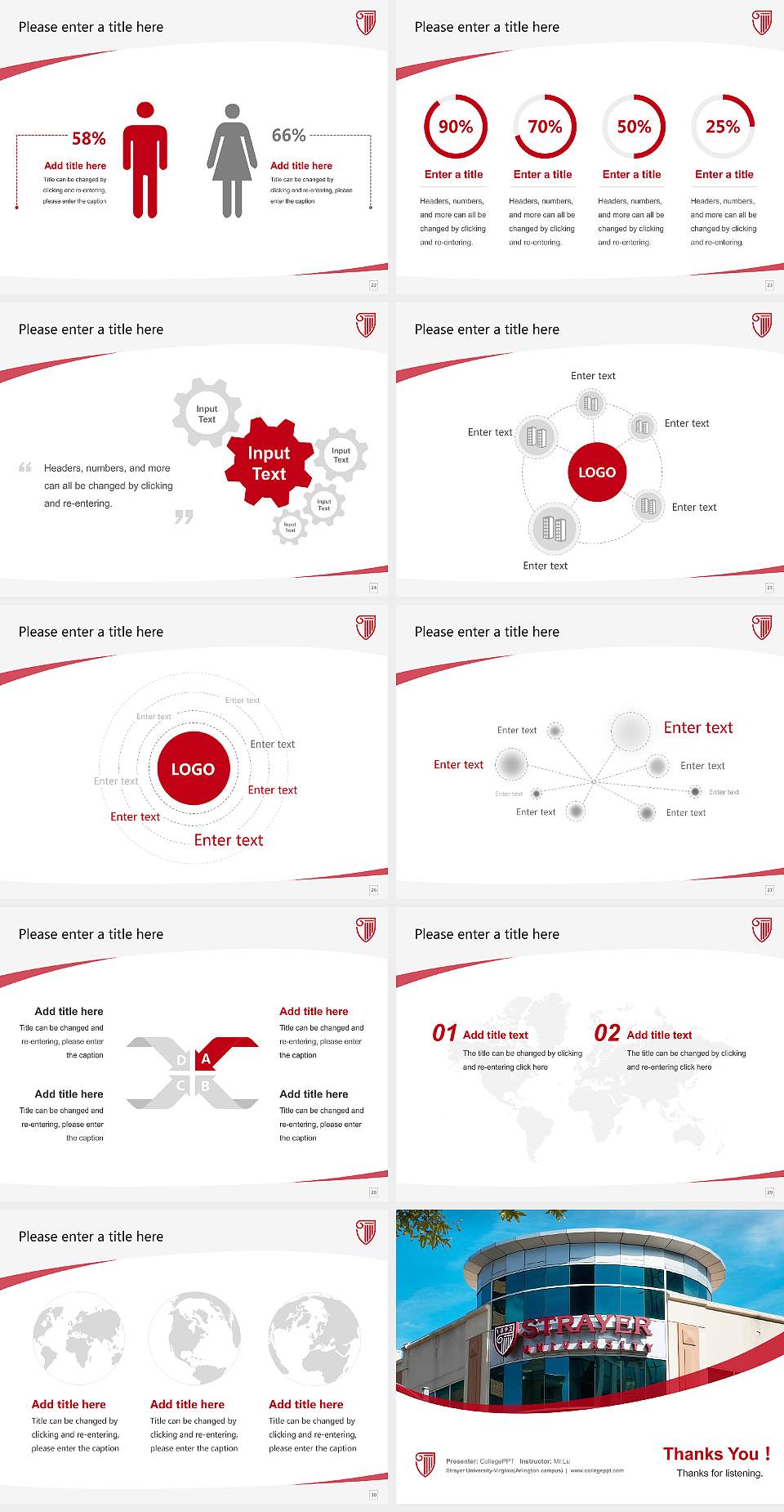 Strayer University-Virginia(Arlington campus) Course/Courseware Creation PPT Template4:3 ratio PPT effect preview image4