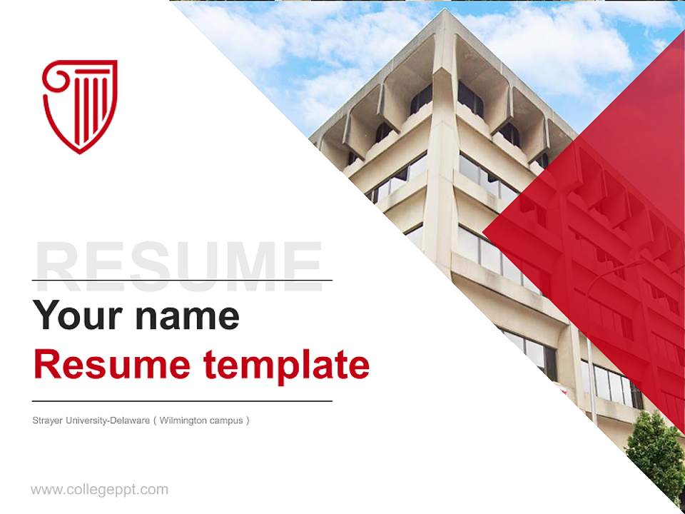Strayer University-Delaware（Wilmington campus） Resume PPT Template4:3 ratio PPT effect preview image5
