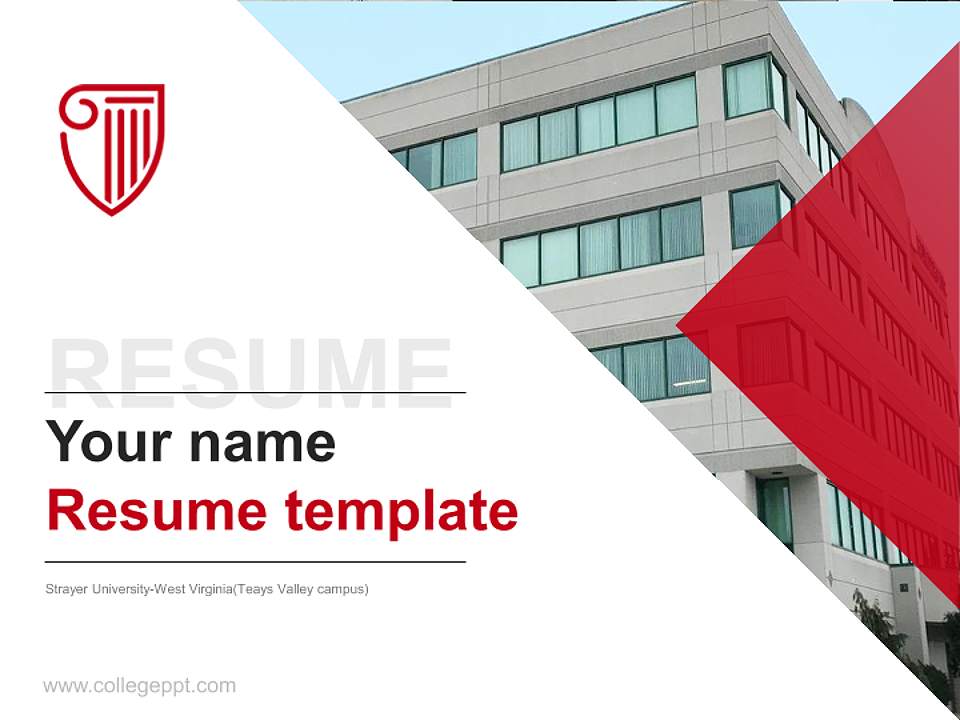 Strayer University-West Virginia(Teays Valley campus) Resume PPT Template4:3 ratio PPT effect preview image5