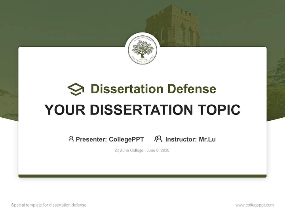 Zaytuna College Graduation Thesis Defense PPT Template4:3 ratio PPT effect preview image7
