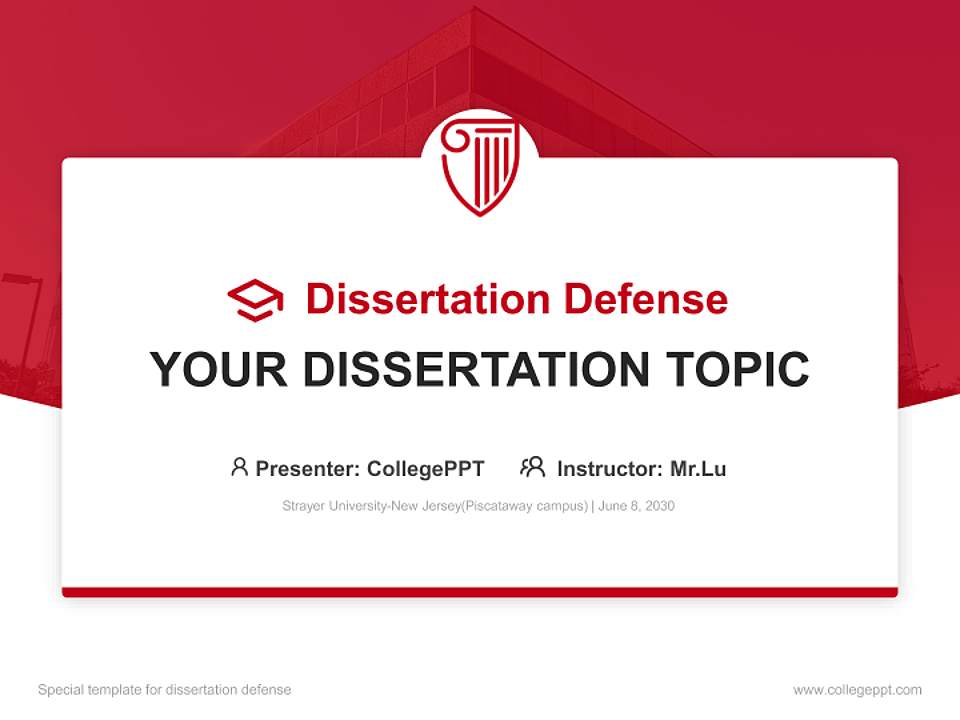 Strayer University-New Jersey(Piscataway campus) Graduation Thesis Defense PPT Template4:3 ratio PPT effect preview image7