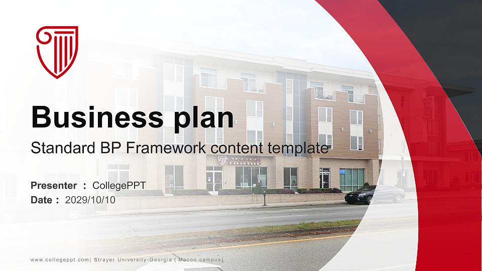 Strayer University-Georgia（Macon campus) Competition/Entrepreneurship Contest PPT Template16:9 ratio PPT effect preview image