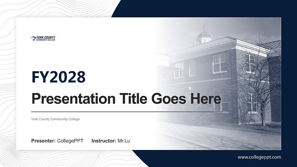 York County Community College Academic Presentation/Research Findings Report PPT Template16:9 ratio PPT effect preview image