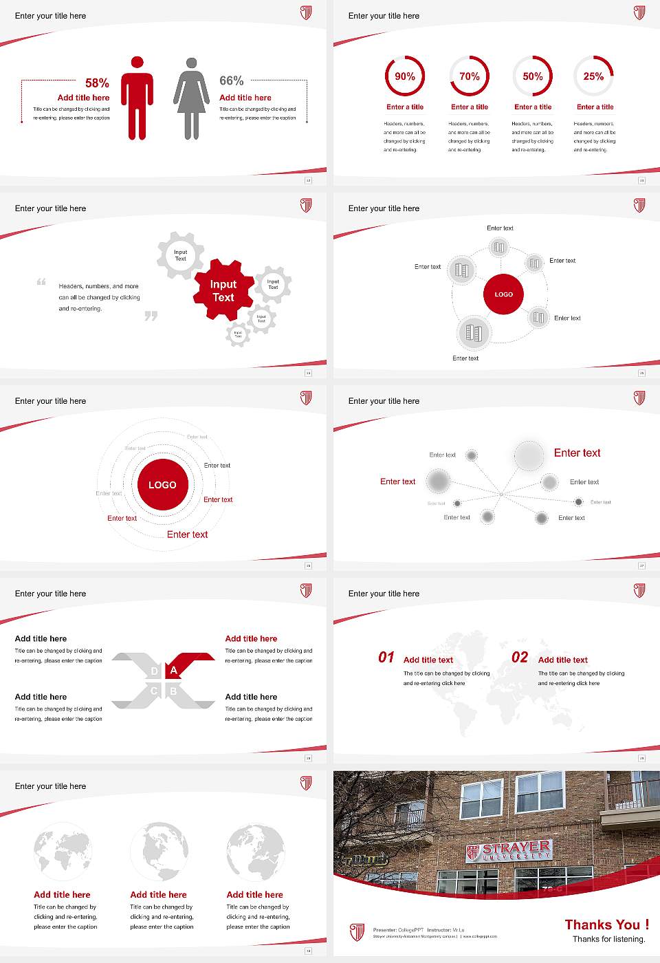 Strayer University-Alabama（Montgomery campus） Course/Courseware Creation PPT Template16:9 ratio PPT effect preview image4