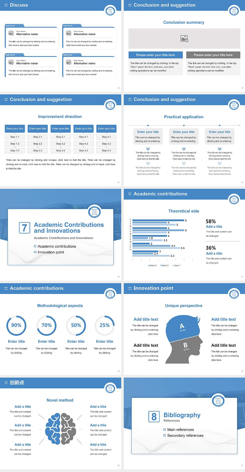 Yeshiva Zichron Aryeh Graduation Thesis Defense PPT Template4:3 ratio PPT effect preview image6