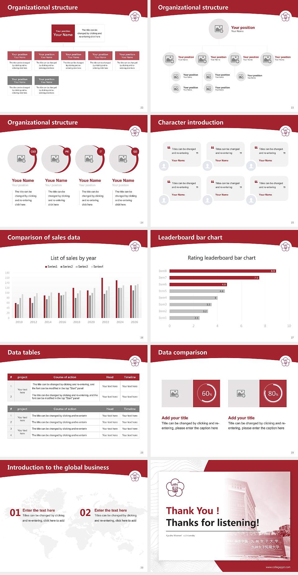Kyushu Women’s University Academic Presentation/Research Findings Report PPT Template4:3 ratio PPT effect preview image4