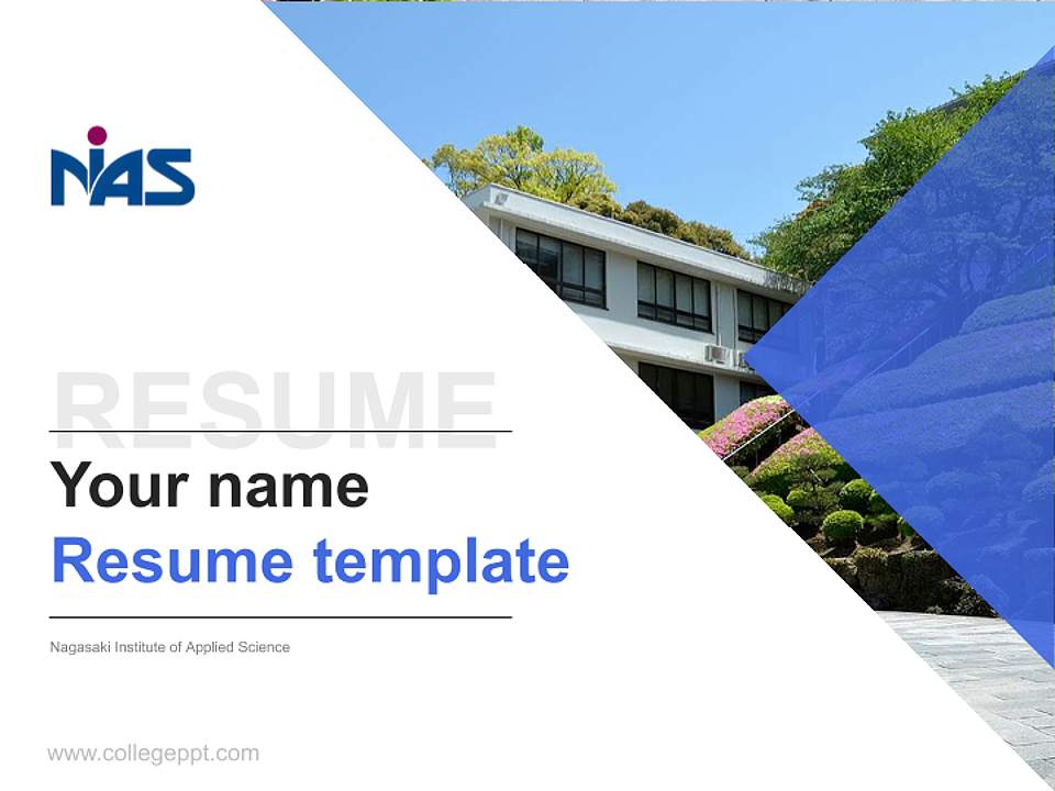 Nagasaki Institute of Applied Science Resume PPT Template4:3 ratio PPT effect preview image5