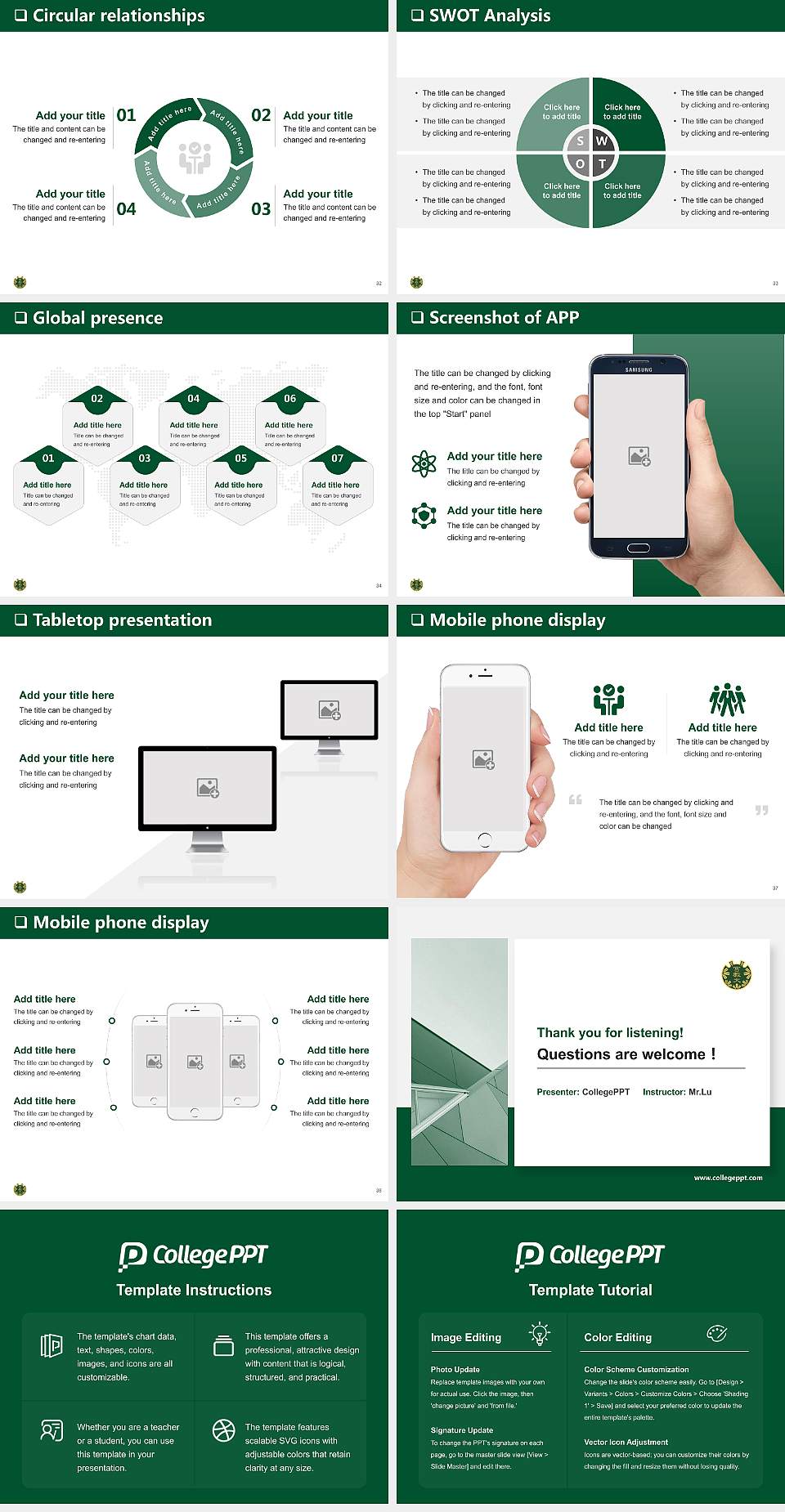 Miyagi University of Education General Purpose PPT Template4:3 ratio PPT effect preview image5