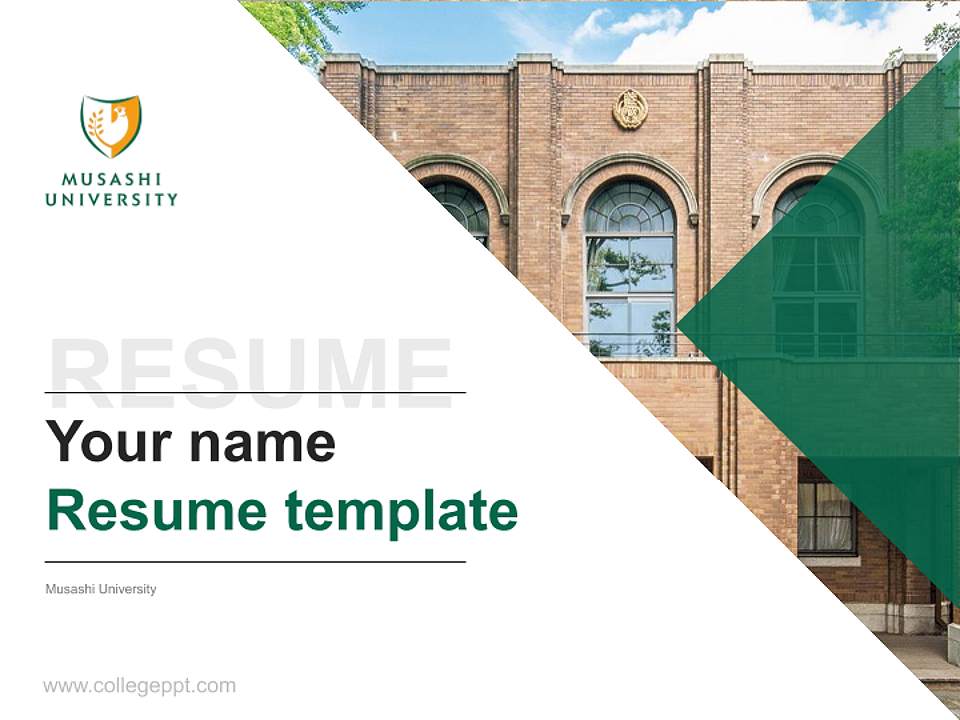 Musashi University Resume PPT Template4:3 ratio PPT effect preview image5