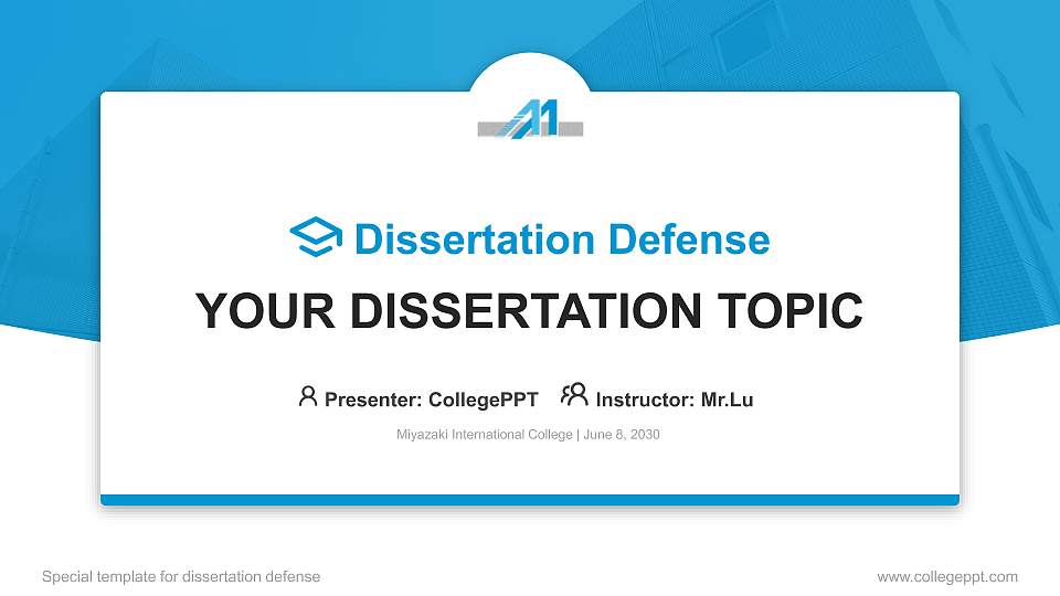 Miyazaki International College Graduation Thesis Defense PPT Template16:9 ratio PPT effect preview image