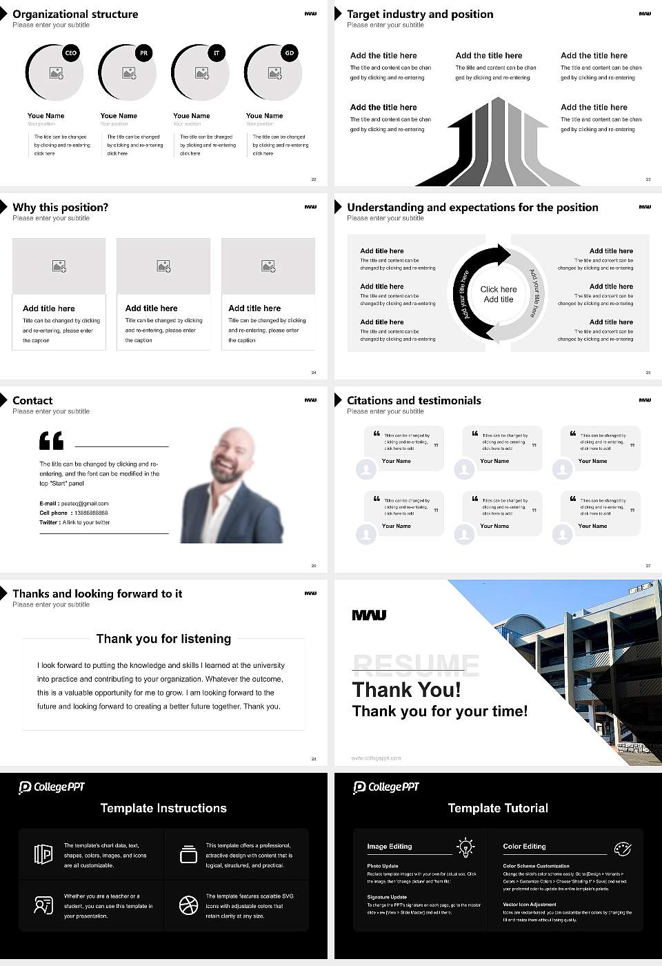 Musashino Art University Resume PPT Template16:9 ratio PPT effect preview image4