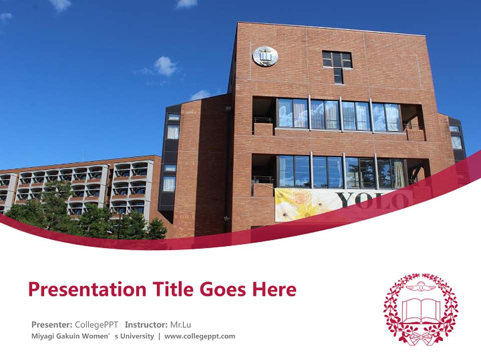 Miyagi Gakuin Women’s University Course/Courseware Creation PPT Template4:3 ratio PPT effect preview image5