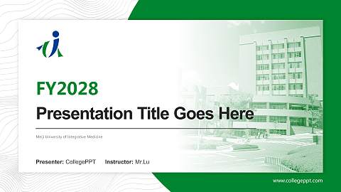 Meiji University of Integrative Medicine Academic Presentation/Research Findings Report PPT Template