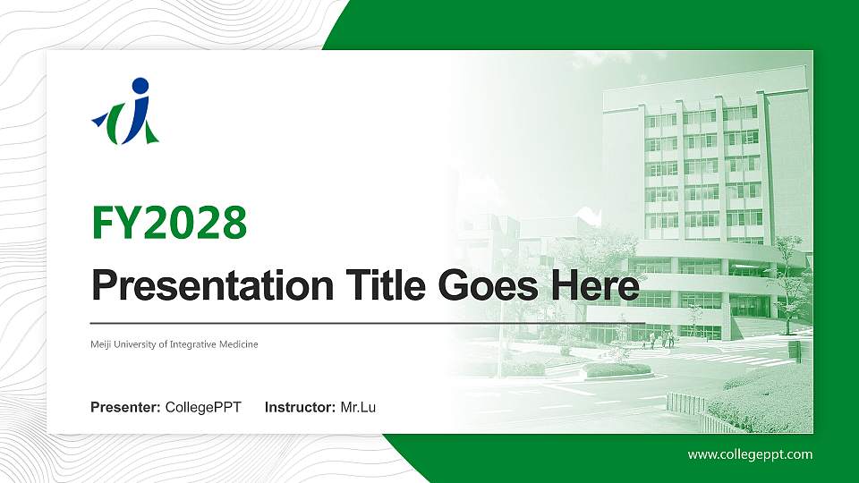 Meiji University of Integrative Medicine Academic Presentation/Research Findings Report PPT Template16:9 ratio PPT effect preview image