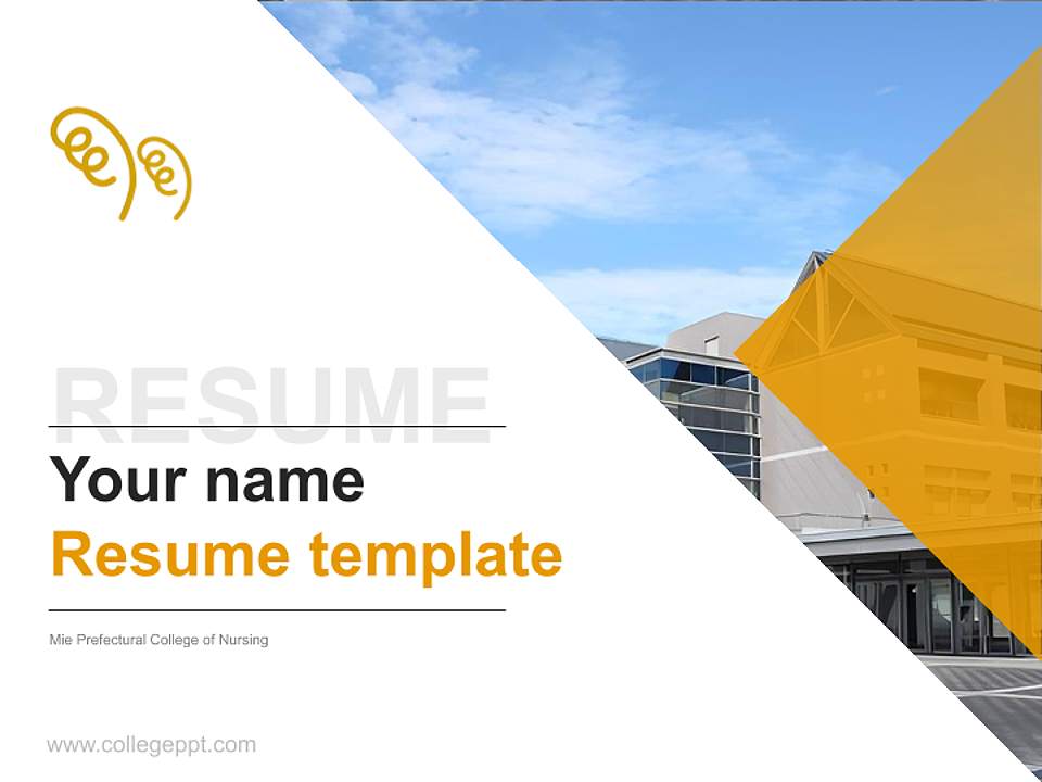 Mie Prefectural College of Nursing Resume PPT Template4:3 ratio PPT effect preview image5