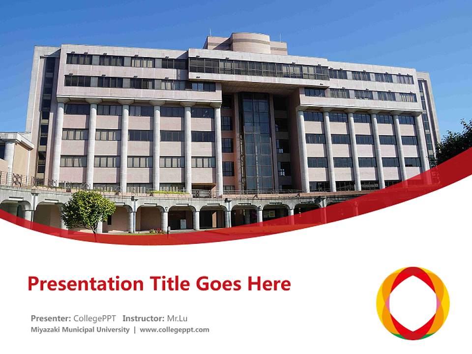 Miyazaki Municipal University Course/Courseware Creation PPT Template4:3 ratio PPT effect preview image5