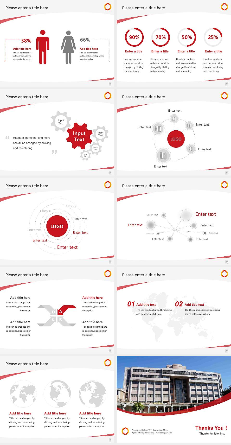 Miyazaki Municipal University Course/Courseware Creation PPT Template4:3 ratio PPT effect preview image4