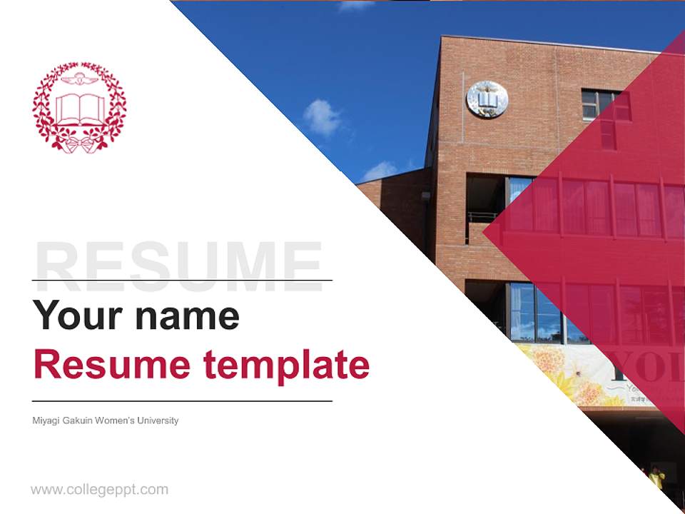 Miyagi Gakuin Women’s University Resume PPT Template4:3 ratio PPT effect preview image5