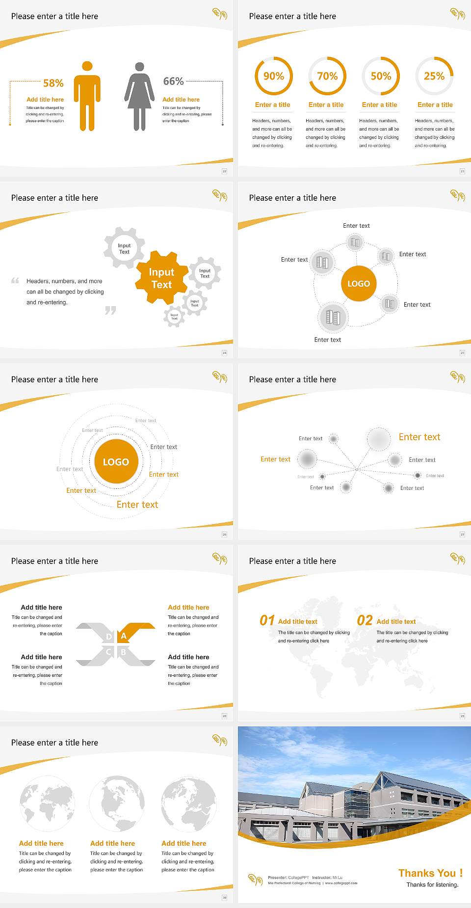 Mie Prefectural College of Nursing Course/Courseware Creation PPT Template4:3 ratio PPT effect preview image4