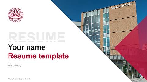 Meijo University Resume PPT Template