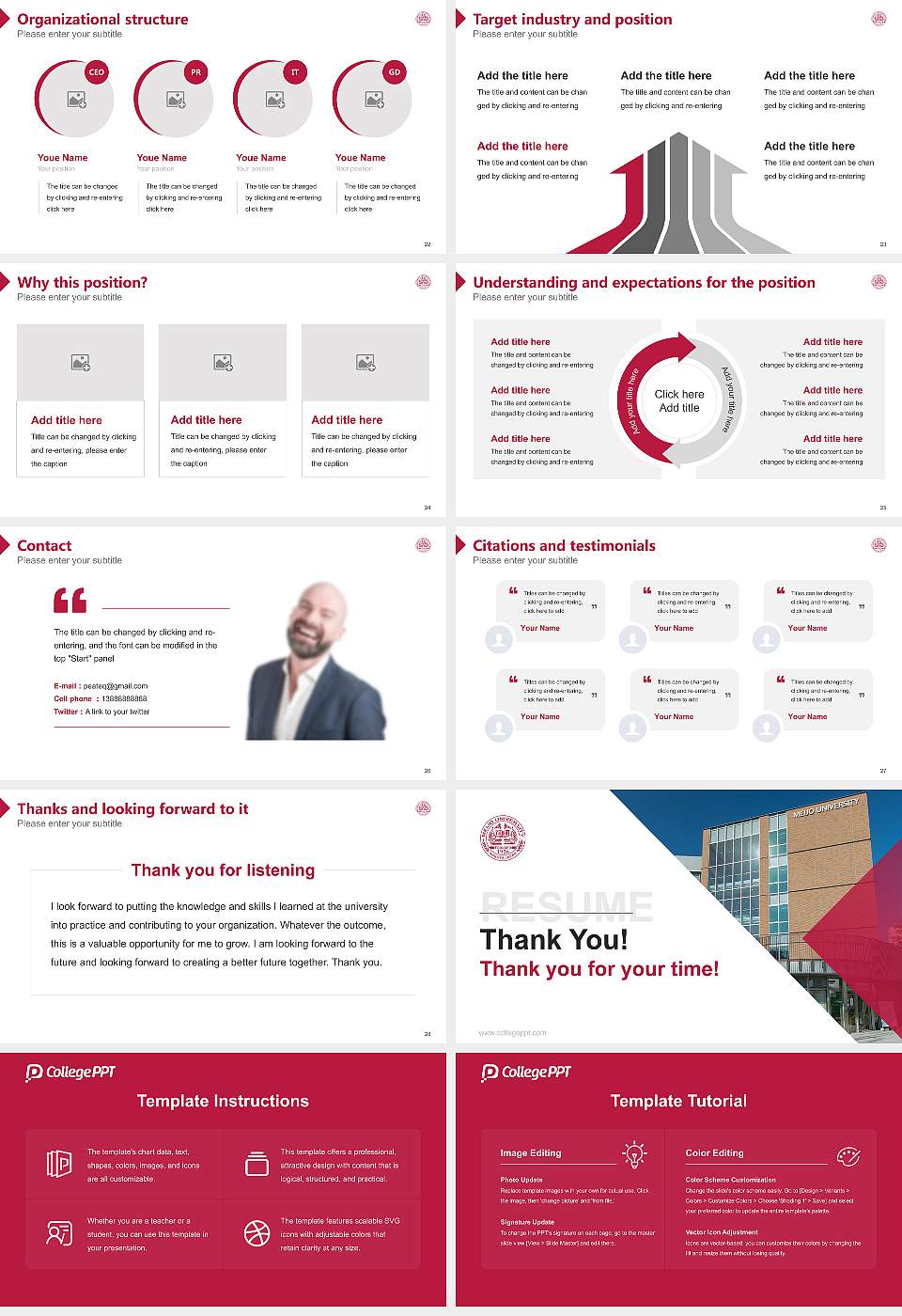 Meijo University Resume PPT Template16:9 ratio PPT effect preview image4
